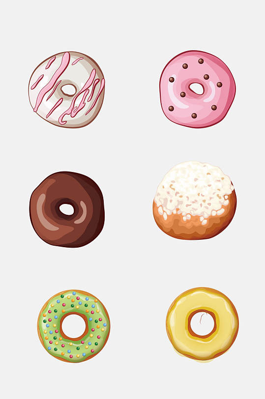 卡通手绘甜甜圈免抠元素素材-众图网