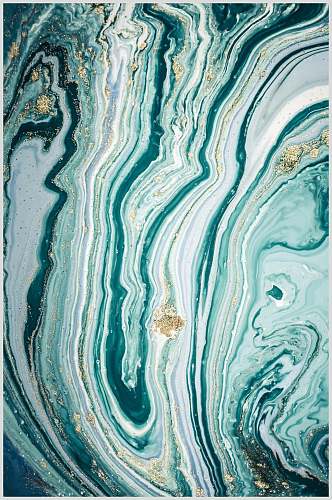 蓝绿色大理石鎏金水彩底纹素材高清图片