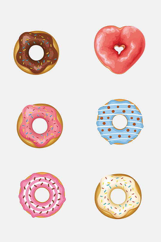 手绘甜甜圈免抠元素素材-众图网