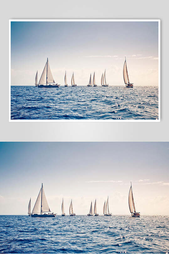海浪帆船远景高清图片