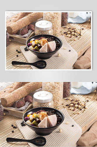 红豆芋圆甜品高清甜品美食摄影图