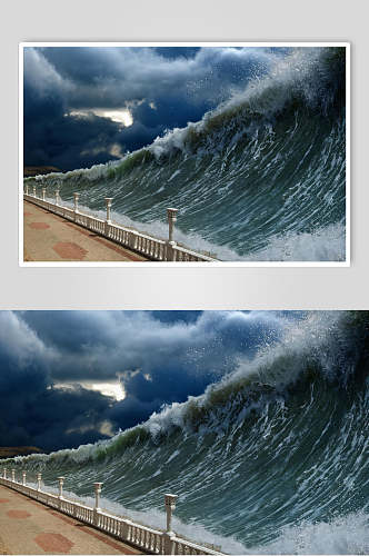 暴风雨海浪图片