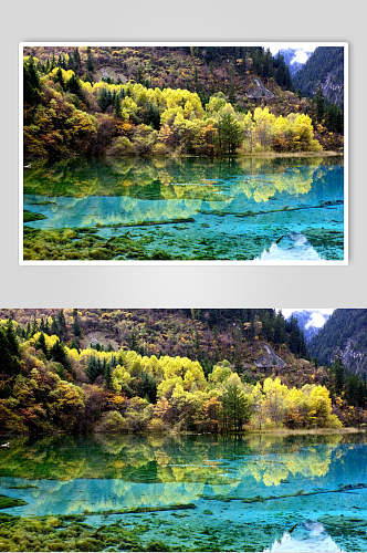 水蓝云南山间风景摄影图