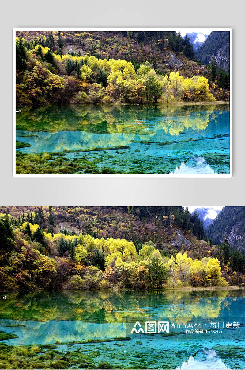 水蓝云南山间风景摄影图素材