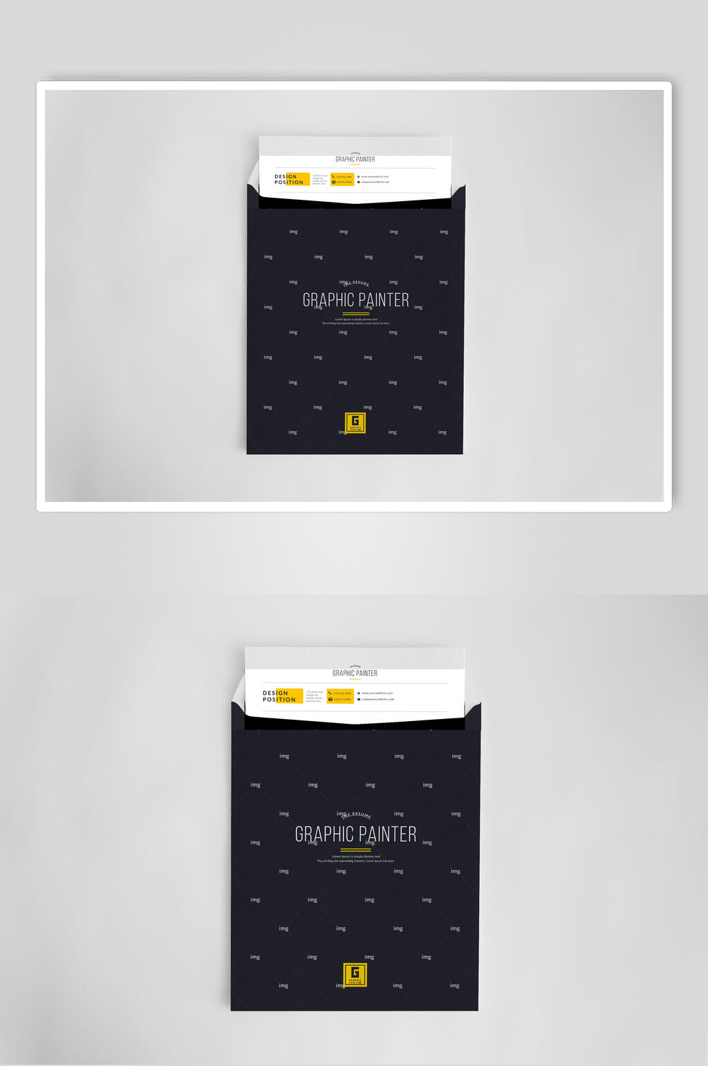 蓝色办公用品场景VI样机效果图素材