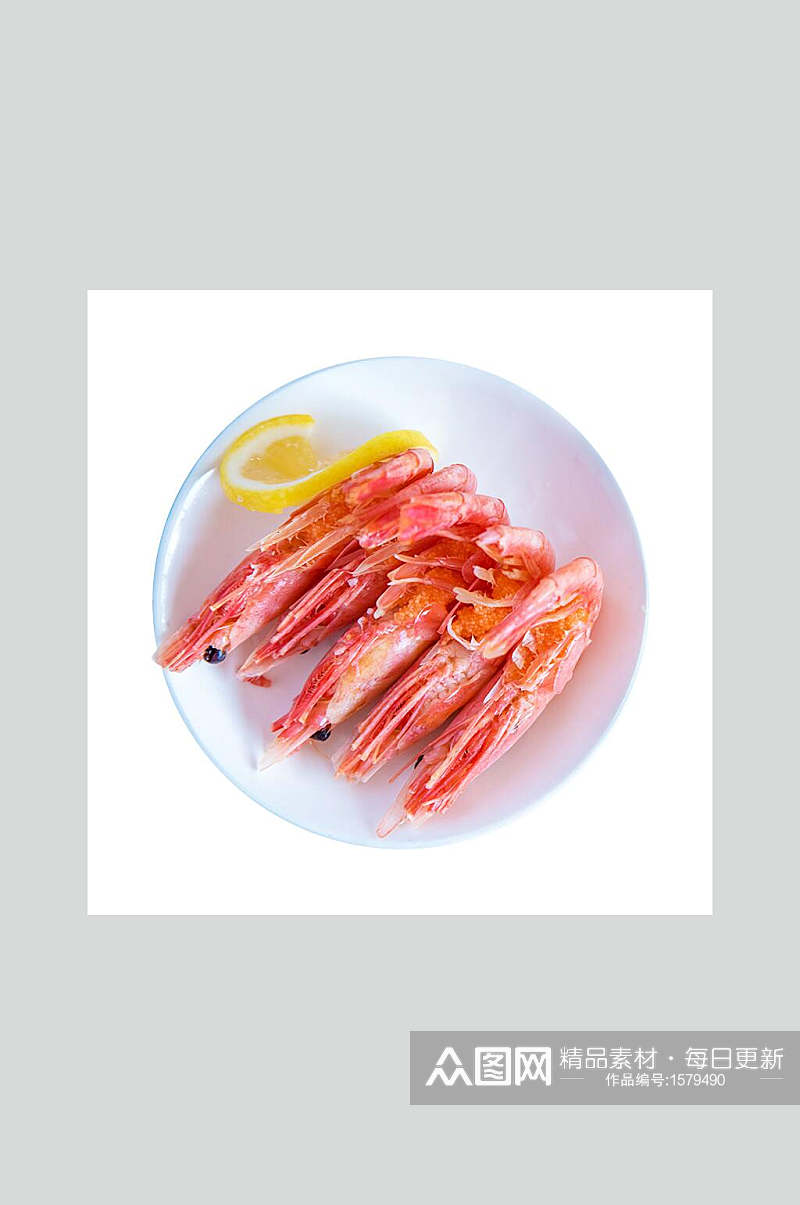 鲜红美味北极虾高清图片素材