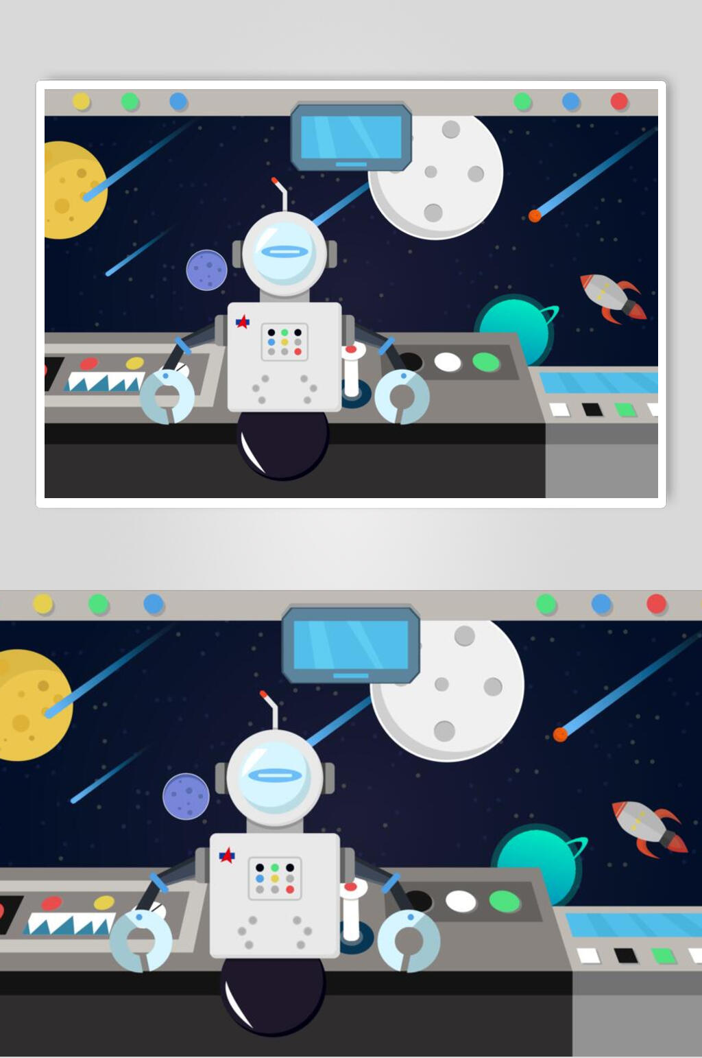 抽象太空星球插画元素素材