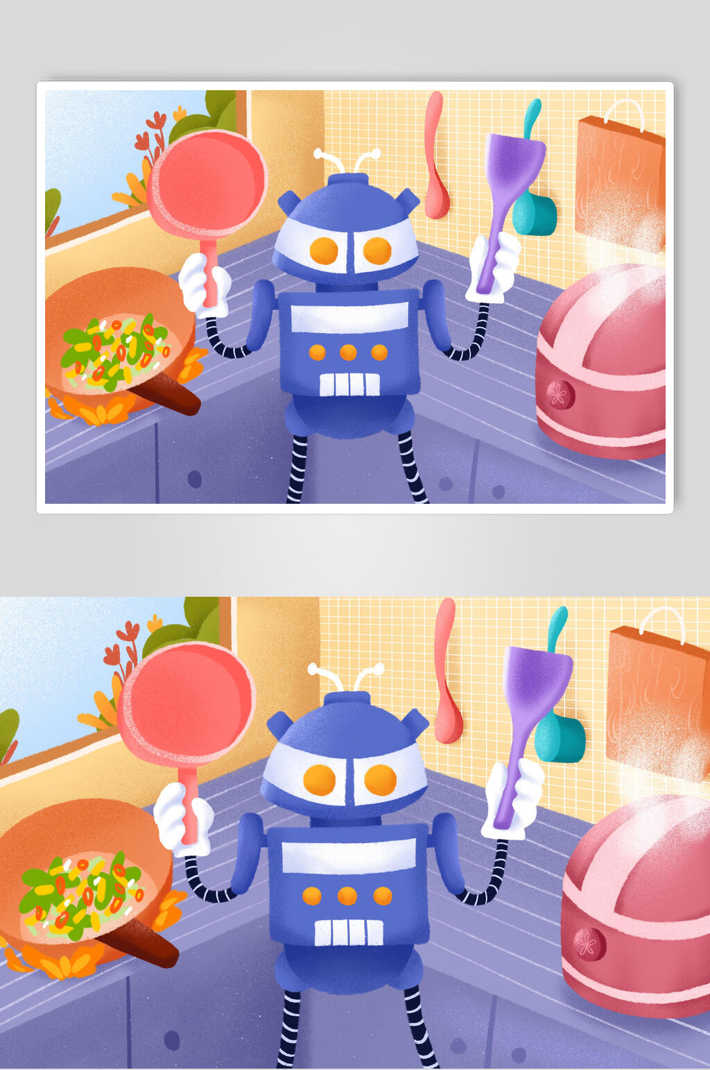 厨房机器人图画图片