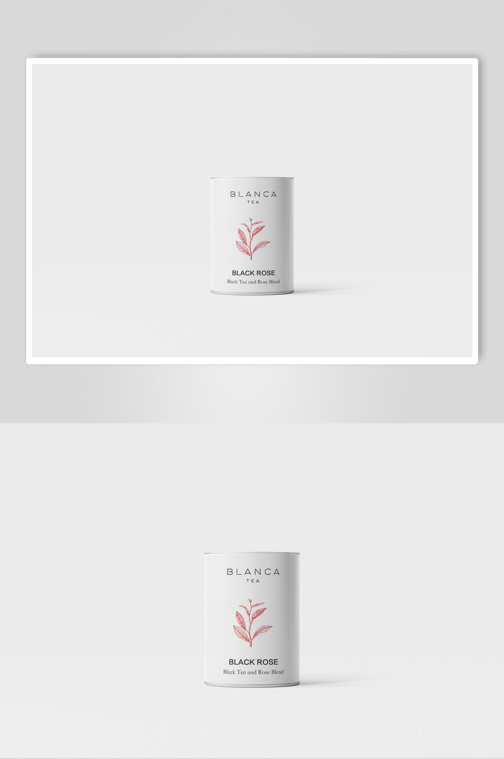 紅色簡約LOGO展示茶葉貼圖包裝樣機(jī)素材