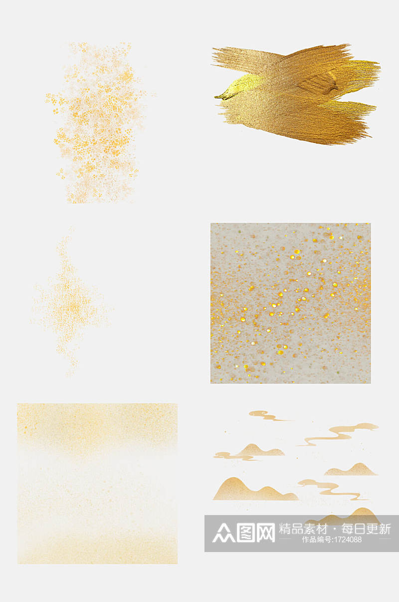 高贵金粉免抠元素素材素材