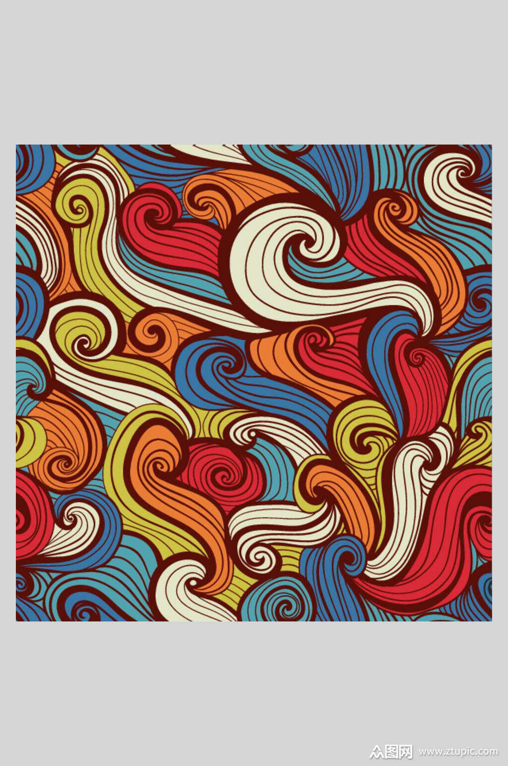 多彩底纹元素插画素材