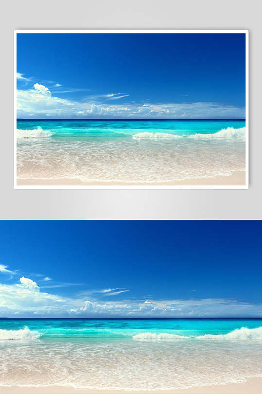 碧海蓝天沙滩美景海浪图片