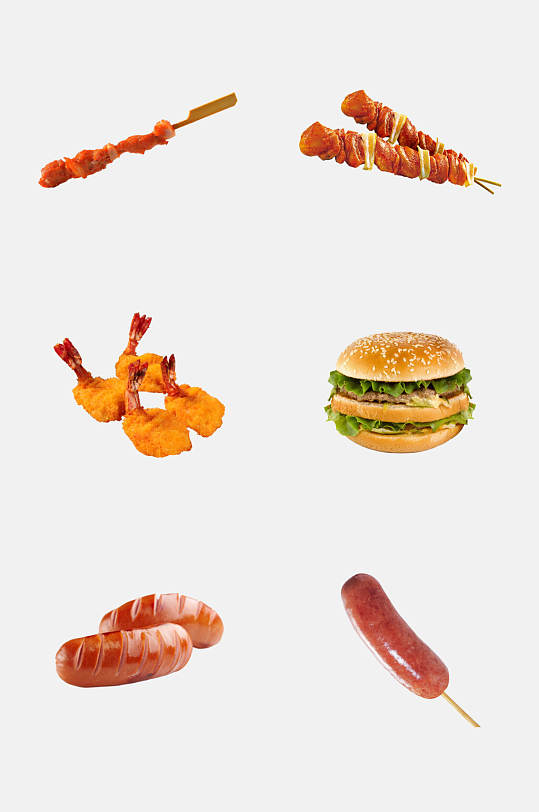 汉堡店西式快餐汉堡油炸小食图片元素素材