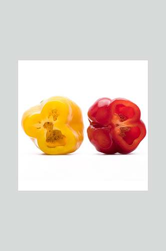 新鲜红黄彩椒美食摄影图