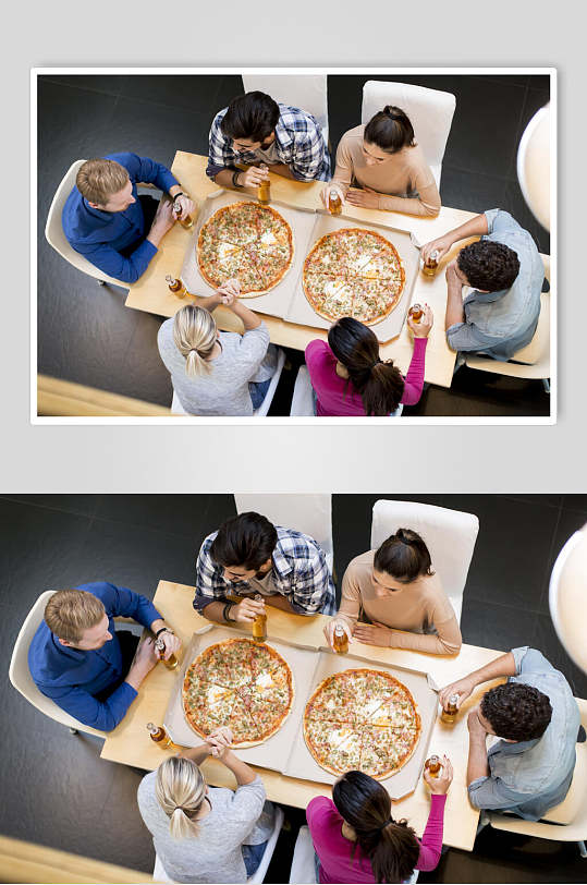 聚餐披萨高清摄影图片