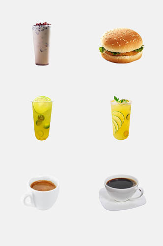 汉堡店西式快餐小食图片元素素材