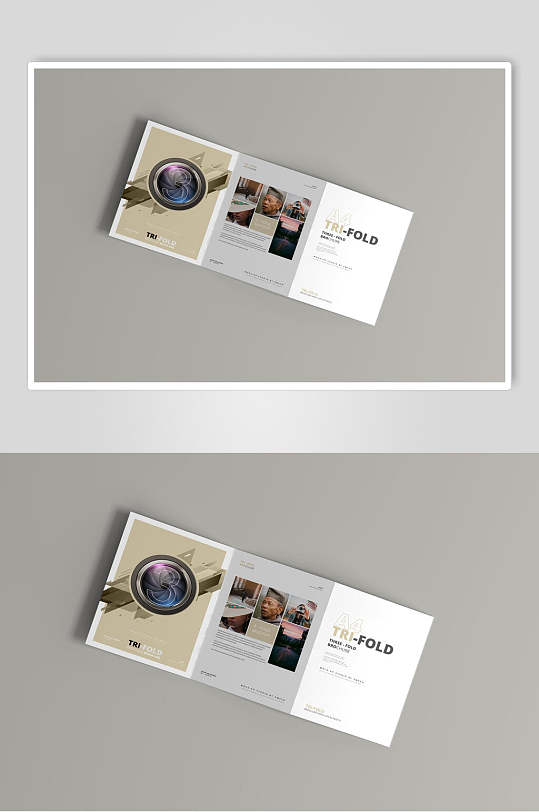 企业宣传四折页样机效果图