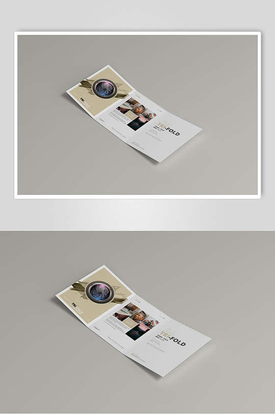 简约企业宣传四折页样机效果图-众图网