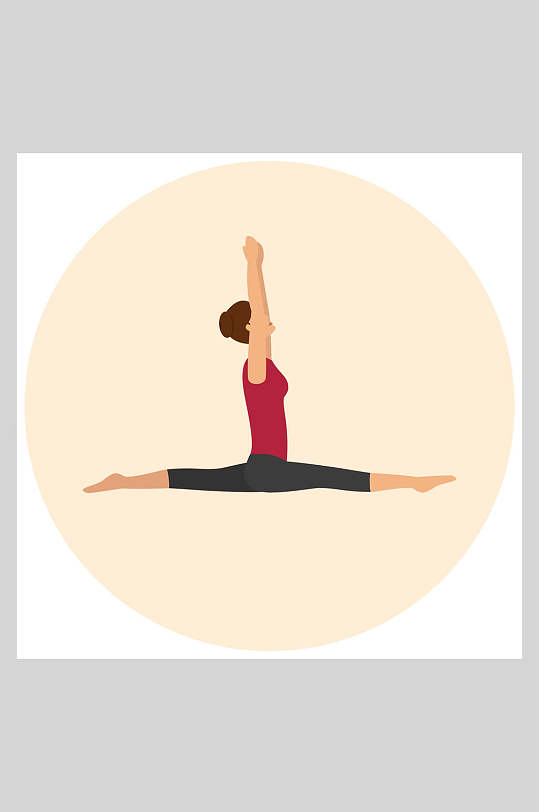 双手合十一字马瑜伽插画素材