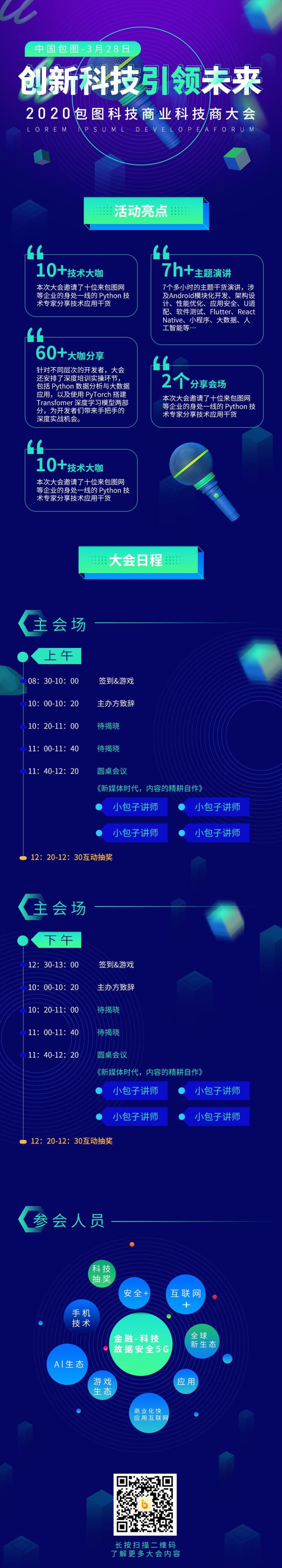创新科技引领未来科技商大会H5长图素材