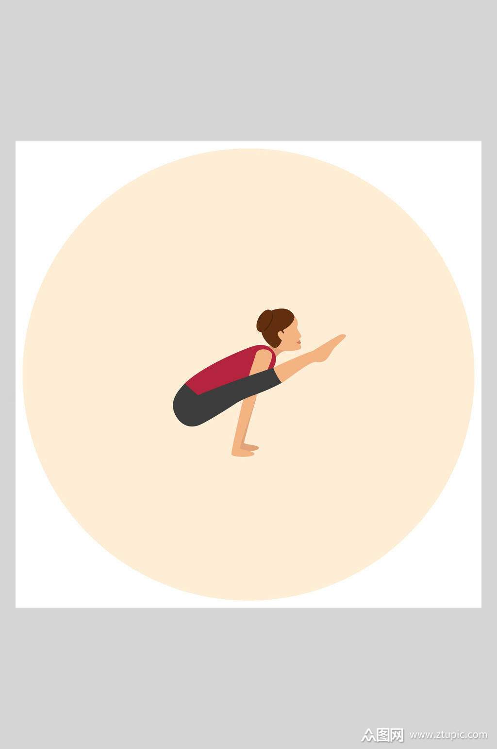 双手撑式瑜伽插画