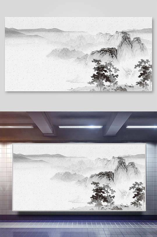水墨画中国风背景图背景素材