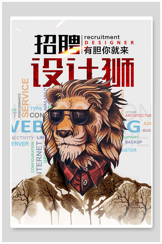 狮子头招聘设计海报