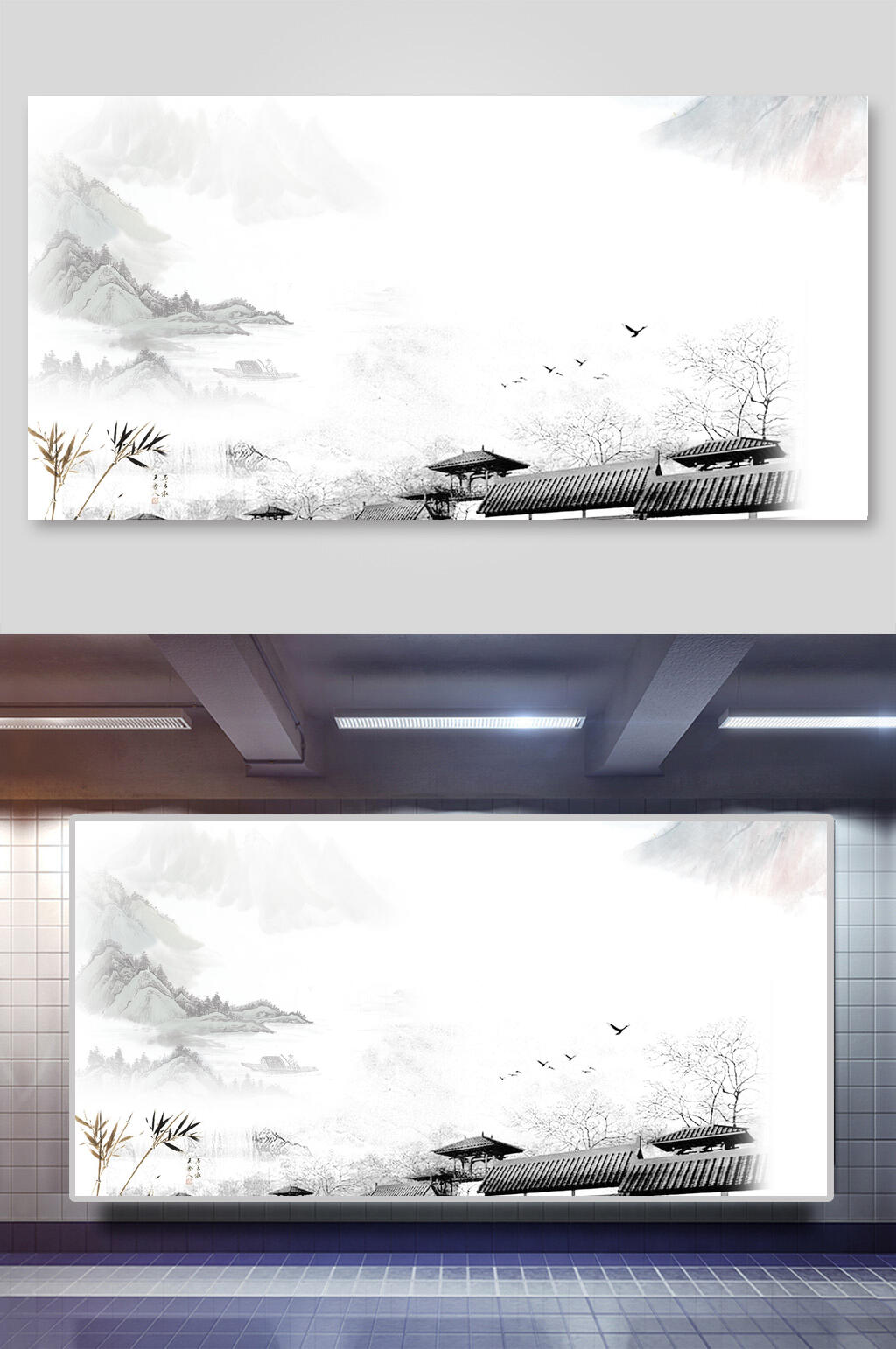 复古建筑中国风背景图素材