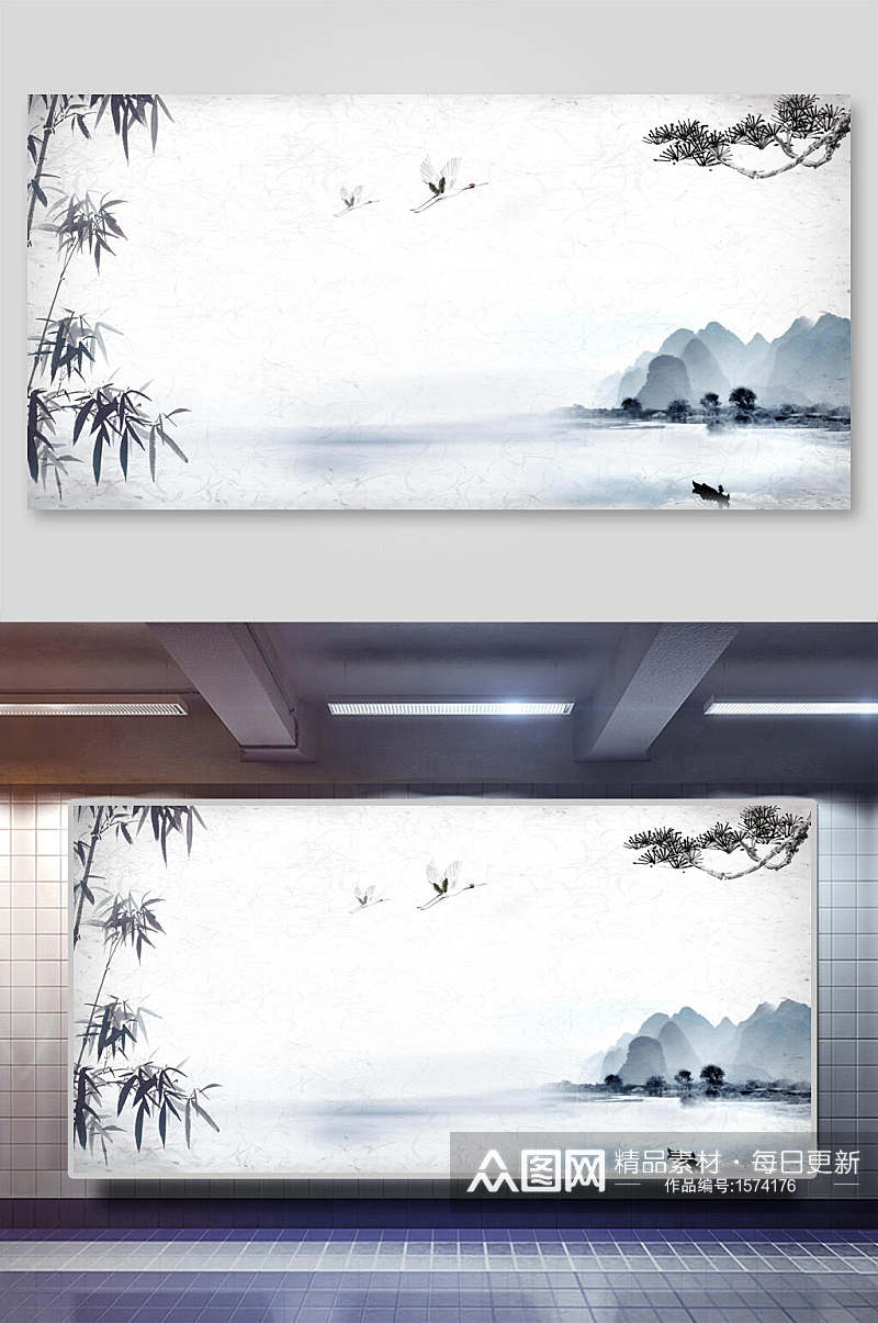 中国风江南山水背景图背景素材素材