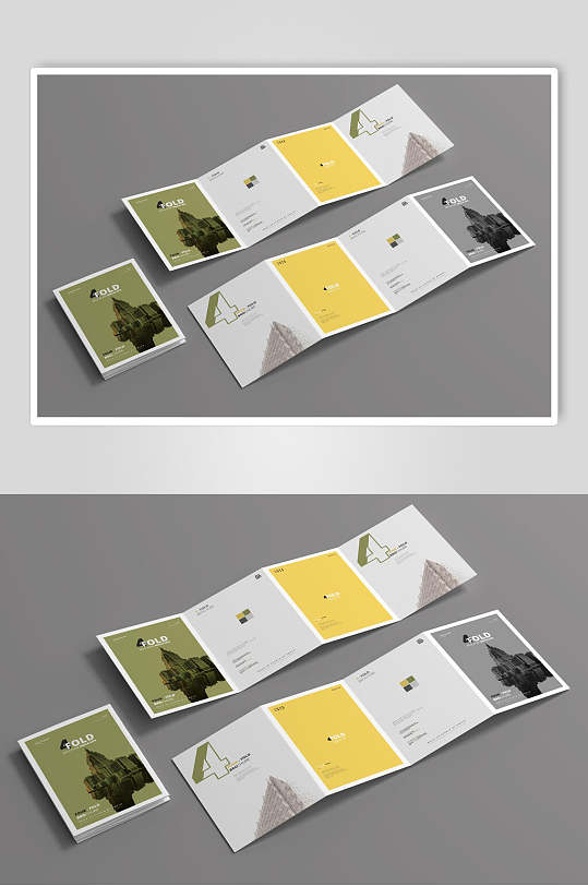 创意企业宣传四折页样机效果图