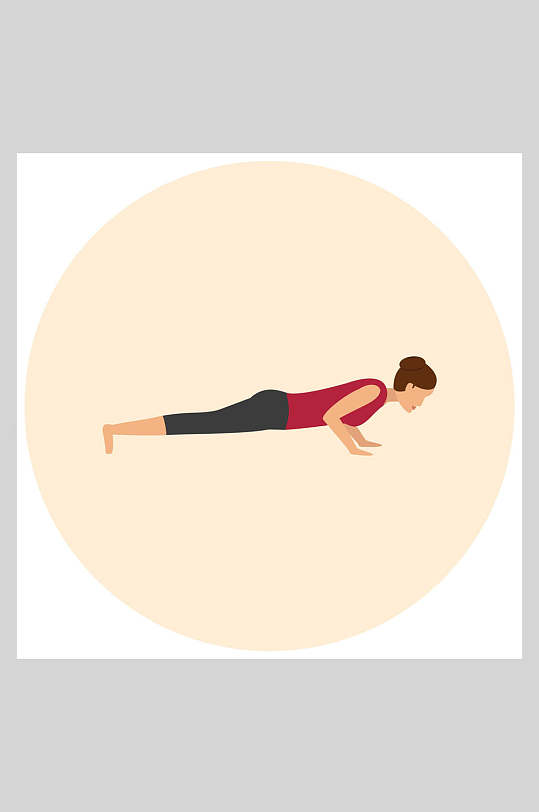 俯卧撑式瑜伽插画
