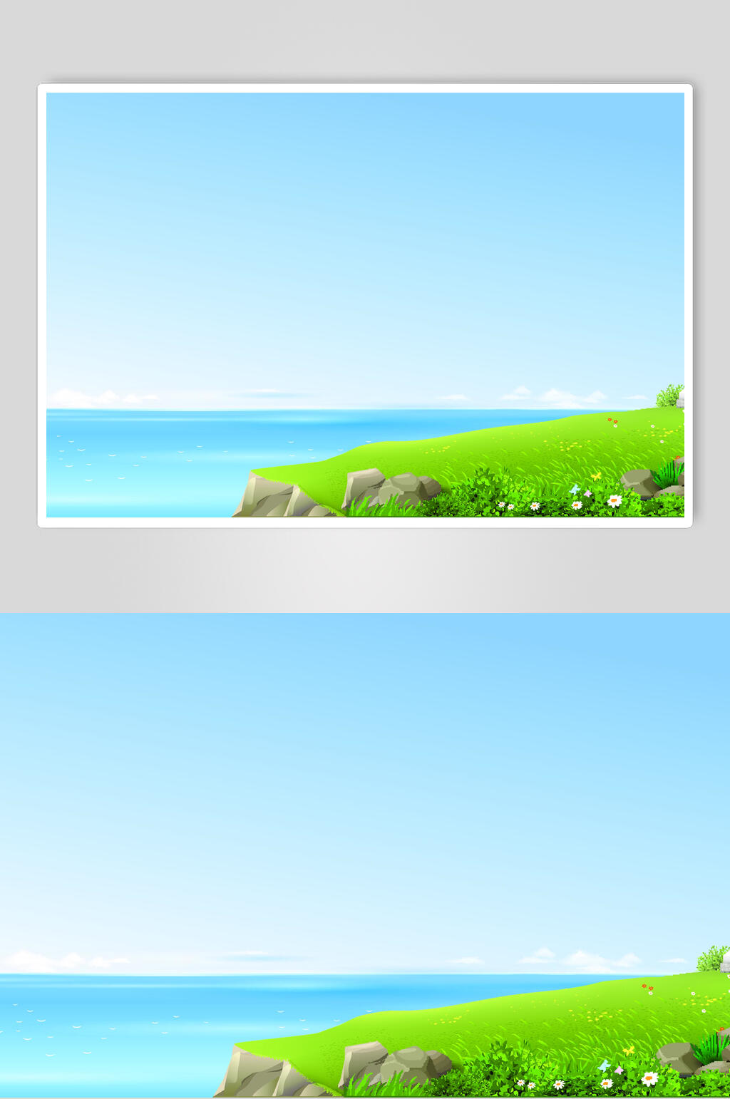 蓝色海洋插画素材设计素材