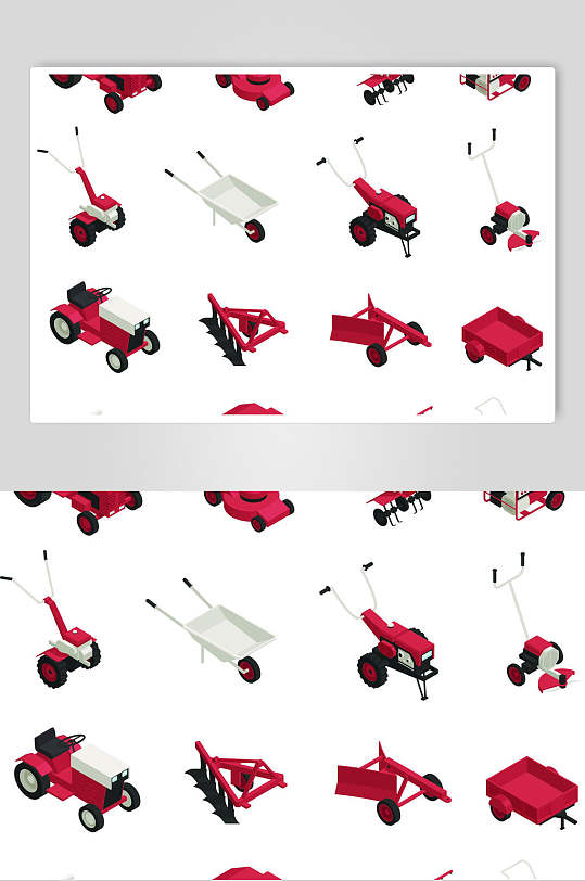 简约红色各种车子扁平化商业插画素材
