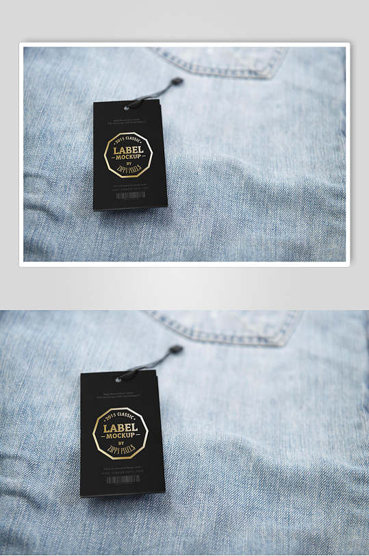 黑金衣服吊牌标签样机效果图