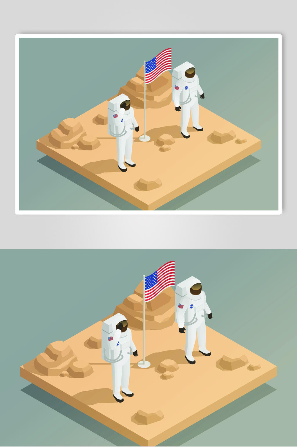 扁平化太空宇航员商业插画素材素材