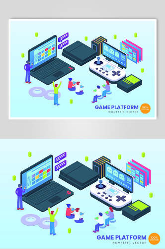 游戏平台插画素材设计