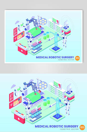 外科手术医疗插画素材设计