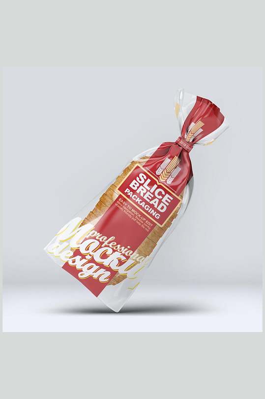 塑料袋面包包装样机效果图