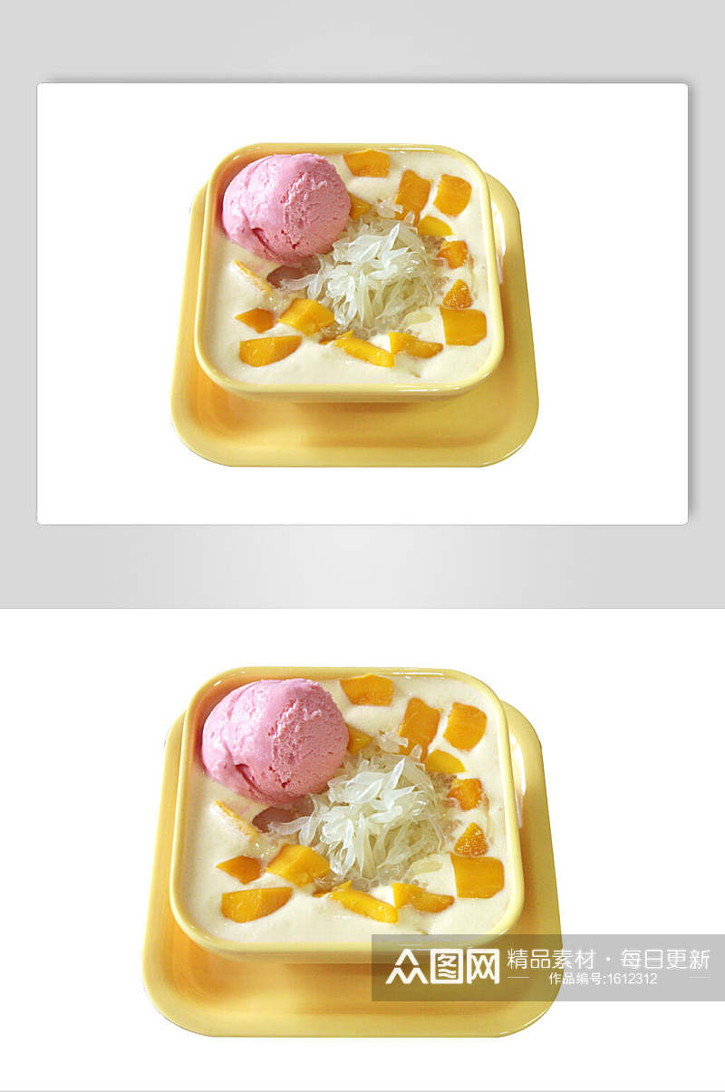 甜品水果捞冰激凌高清图片素材