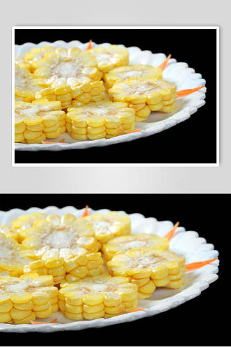 摆盘甜玉米高清图片