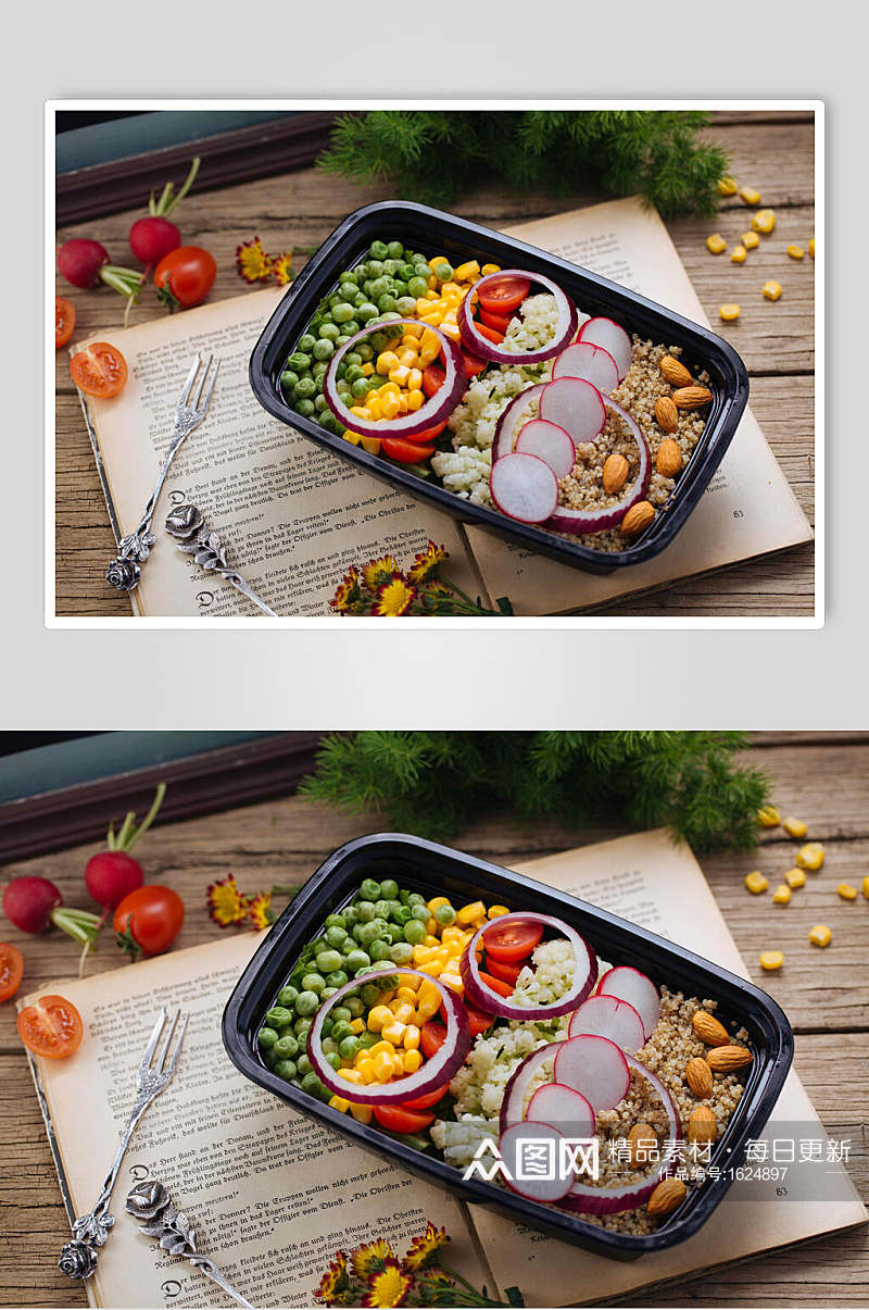 素食沙拉高清图片素材