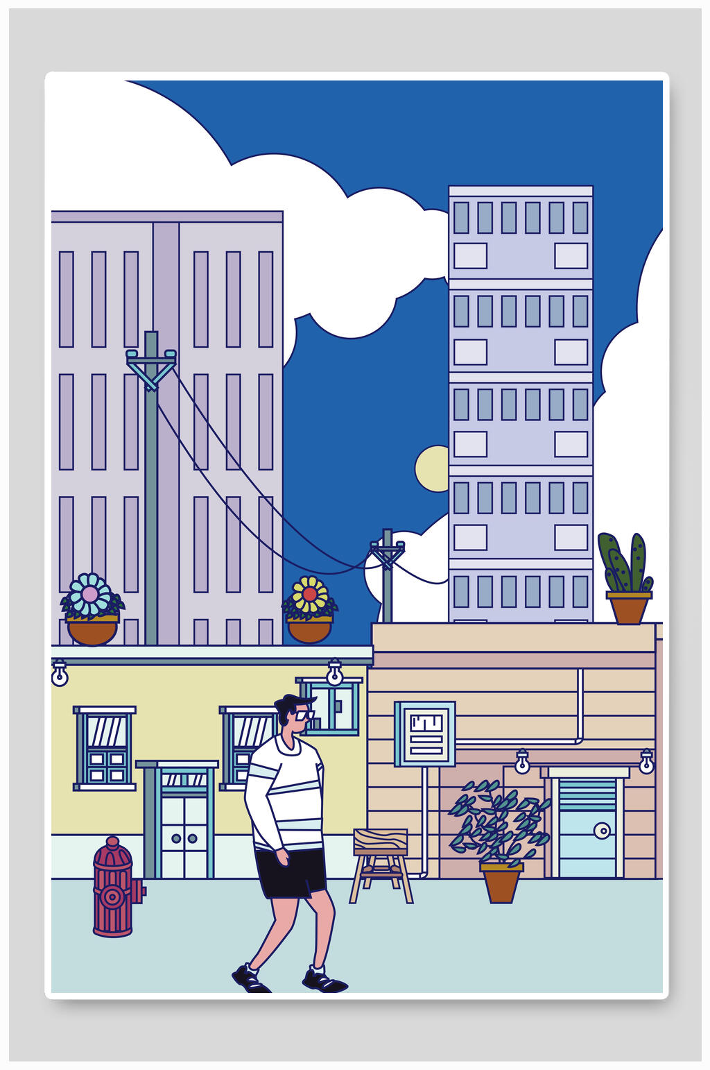 居家生活场景人物插画素材素材
