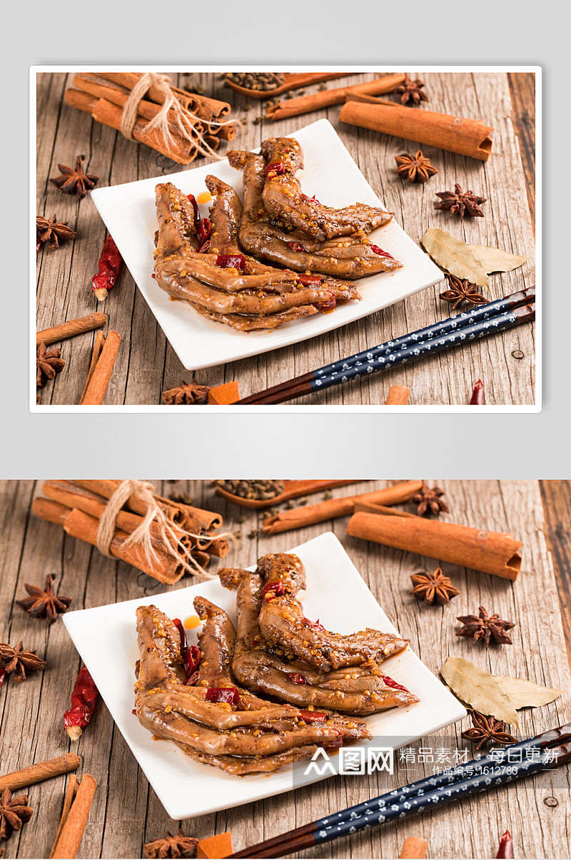 鲜香鸭掌美食摄影图片素材