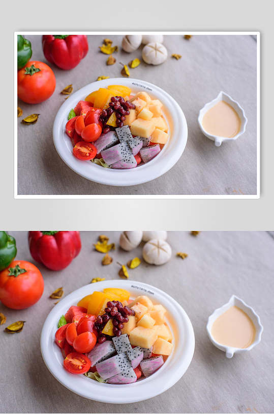 水果沙拉健康食品摄影图