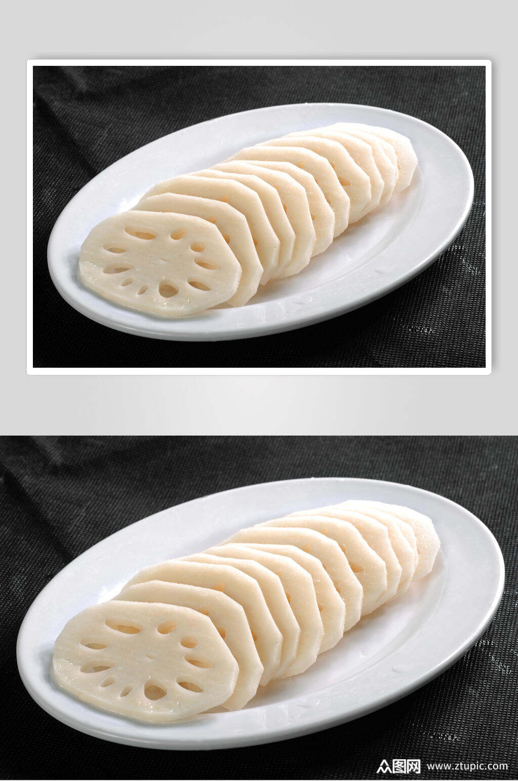 新鲜套藕片高清图片素材