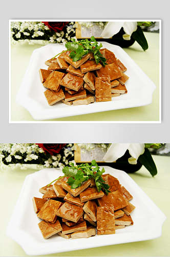 卤豆腐干美食摄影图片
