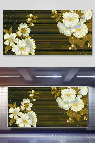 中国风图案花朵背景素材