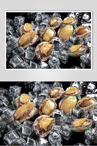 焦黄冷冻牡蛎摄影图