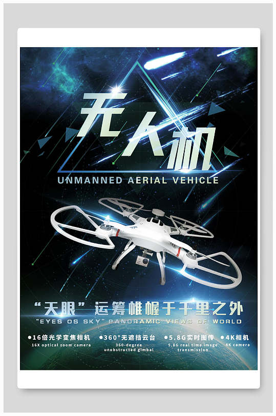 无人机千里之外创意海报