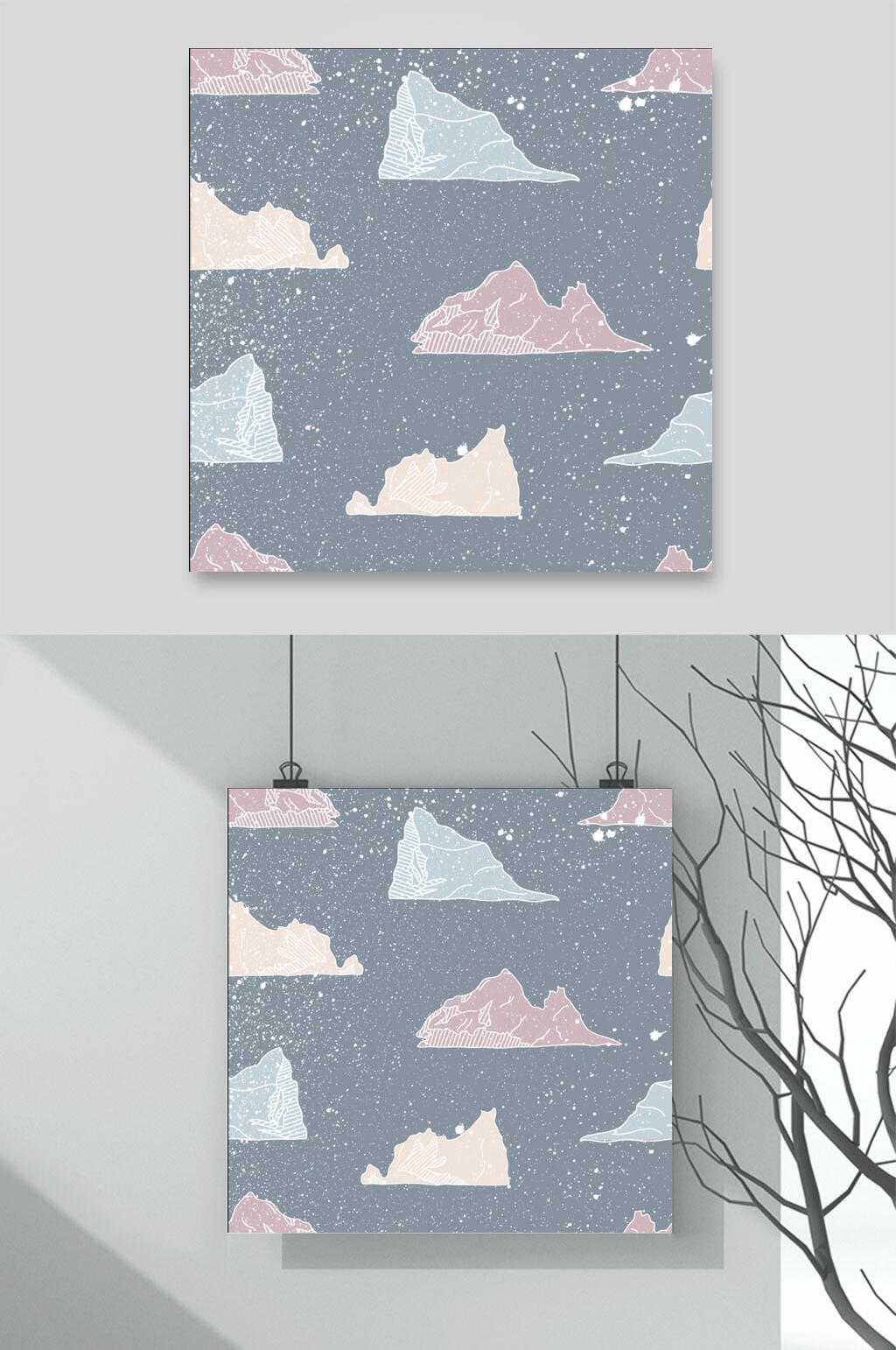 唯美矢量天空云彩插画背景素材素材